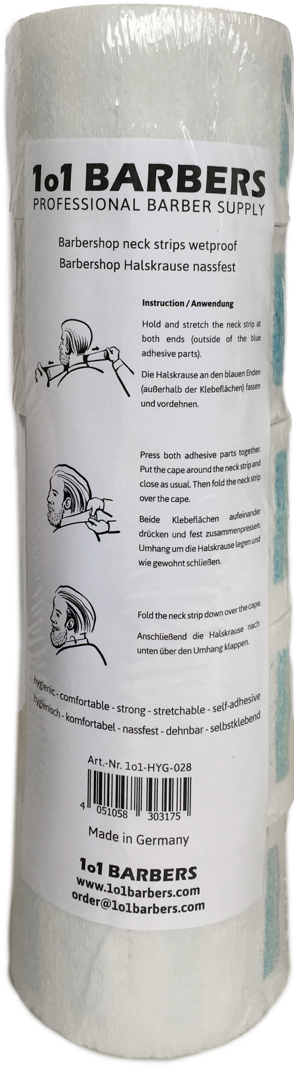 1o1BARBERS PROFESSIONAL BARBER NECK PAPER WHITE 5x100