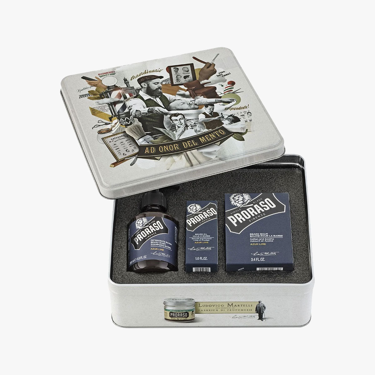 PRORASO BEARD CARE SET AZUR LIME 3-PCS