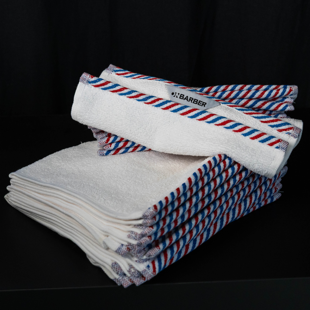 ON BARBER BARBER TOWEL WHITE/RED/BLUE 20x40CM