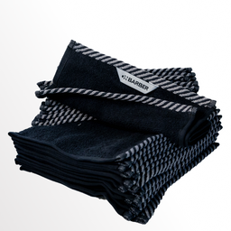 ON BARBER BARBER TOWEL BLACK/WHITE 20x40CM