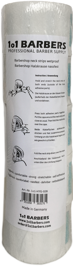 1o1BARBERS PROFESSIONAL BARBER NECK PAPER WHITE 5x100