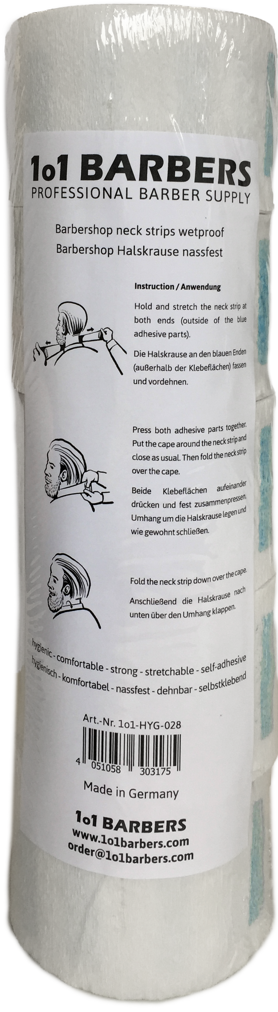 1o1BARBERS PROFESSIONAL BARBER NECK PAPER WHITE 5x100