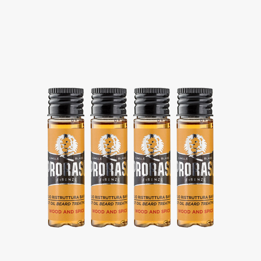 PRORASO HOT OIL BEARD TREATMENT WOOD & SPICE 4x17ML