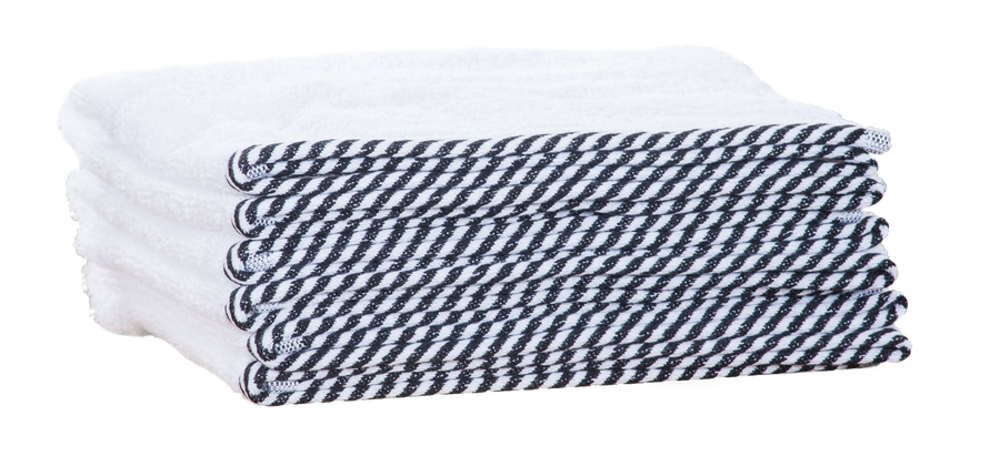 ON BARBER BARBER TOWEL WHITE/BLACK 40x80CM