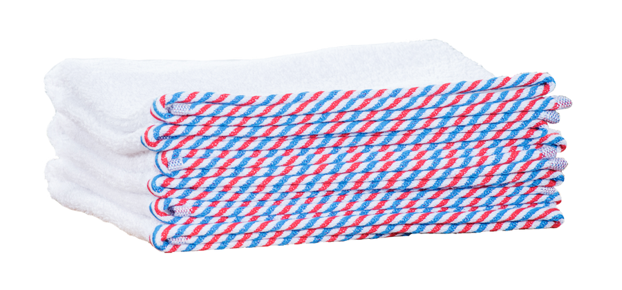 ON BARBER BARBER TOWEL WHITE/RED/BLUE 40x80CM